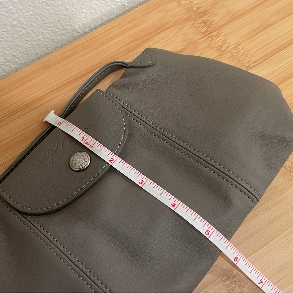 Longchamp Gray Lambskin Leather Le Pliage Crossbody Bag - Picture 7 of 10